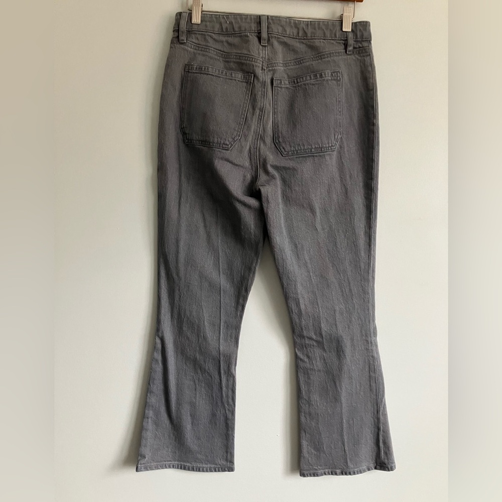 LOFT Grey Kick Crop High Rise Sailor Pocket Jeans Size 4 (Measures like a 10) - Picture 6 of 13